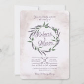 Invitation Mariage à anneau de vigne de lavande (Devant)