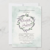 Invitation Mariage à anneau de vigne de lavande (Devant)