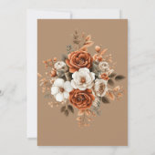 Invitation Mariage à arc floral en terre cuite Taupe (Dos)