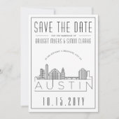 Invitation Mariage à Austin | Enregistrez la date avec une sk (Devant)