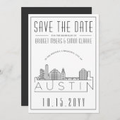 Invitation Mariage à Austin | Enregistrez la date avec une sk (Devant / Derrière)