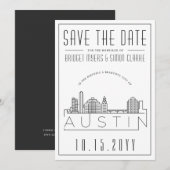 Invitation Mariage à Austin | Save the Date de la silhouette  (Devant / Derrière)