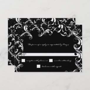 Invitation Mariage à balayage noir et blanc