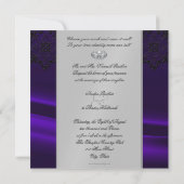 Invitation Mariage à bijoux mauves mascarade d'argent (Dos)