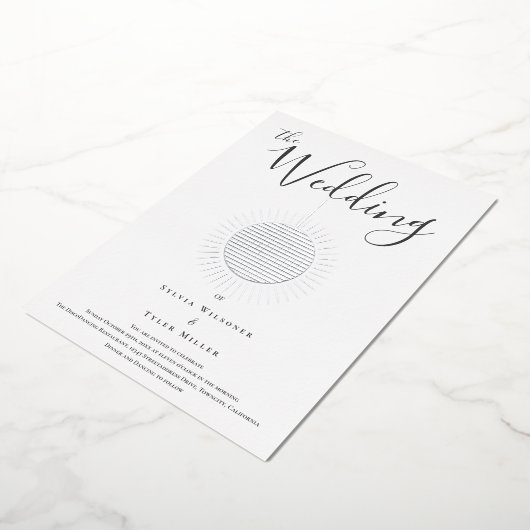 Invitation Mariage à bille Disco Argent (Rotation)