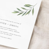 Invitation Mariage à branche d'olivier moderne ultra-minimal