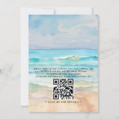 Invitation Mariage à budget avec code QR aquarelle sur la pla (Dos)