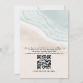 Invitation Mariage à budget code QR avec vagues de l'océan à  (Dos)