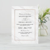 Invitation Mariage à budget moderne Marbre code QR Deluxe (Debout devant)