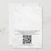 Invitation Mariage à budget moderne Marbre code QR Deluxe (Dos)