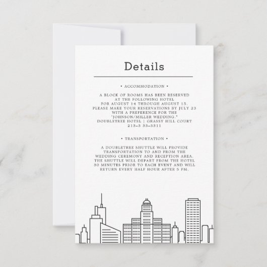 Invitation Mariage à Buffalo, New York | Informations sur les (Devant)