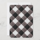 Invitation Mariage à carreaux de plaid de buffle de ferme (Dos)