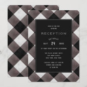 Invitation Mariage à carreaux de plaid de buffle de ferme (Devant / Derrière)