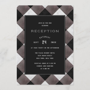 Invitation Mariage à carreaux de plaid de buffle de ferme