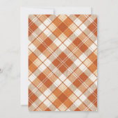 Invitation Mariage à carreaux Gingham orange vieilli (Dos)