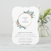 Invitation Mariage à Cercle Doré Jardin Fleurissant (Debout devant)