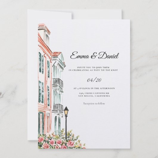 Invitation mariage à Charleston SC (Devant)