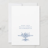 Invitation Mariage à charpente florale Bleu Victorien Orné Gr (Dos)