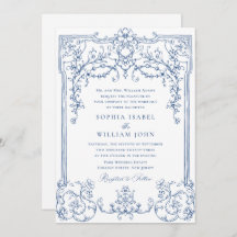 Mariage à charpente florale Bleu Victorien Orné Gr