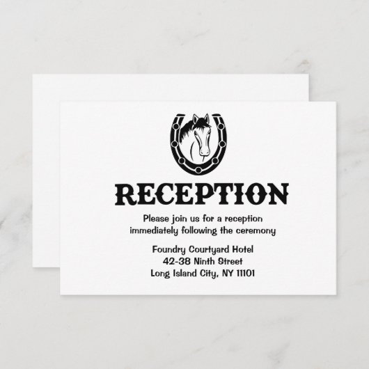 Invitation Mariage à cheval de réception occidentale en campa (Devant / Derrière)