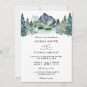 Invitation Mariage à Code QR de Budget Rustique à l'Aquarelle (Devant)