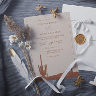 Invitation Mariage à code QR désert sud-ouest en terre cuite
