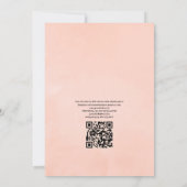 Invitation Mariage à code QR floral rose et or rose (Dos)
