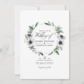 Invitation Mariage à code QR géométrique d'anémone d'eucalypt (Devant)