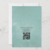 Invitation Mariage à code QR géométrique eucalyptus aquarelle (Dos)