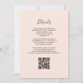 Invitation Mariage à code QR Rose Gold et Agate Bleu Marine (Dos)