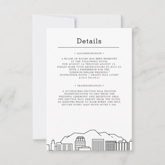 Invitation Mariage à Colorado Springs | Détails pour les invi (Devant)