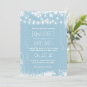 Invitation Mariage à cordes bleu clair rustique (Debout devant)