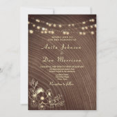 Invitation Mariage à cordes de bois rustique (Devant)