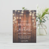 Invitation Mariage à cordes de bois rustique (Debout devant)