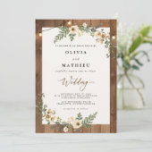 Invitation Mariage à cordes de grains de bois (Debout devant)