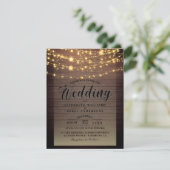 Invitation Mariage à cordes en bois foncé rustique (Debout devant)