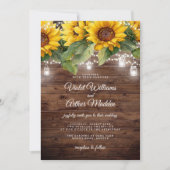 Invitation Mariage à cordes florales de tournesol rustique (Devant)