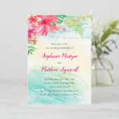 Invitation Mariage à cordes tropicales de plage (Debout devant)