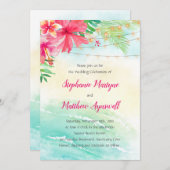 Invitation Mariage à cordes tropicales de plage (Devant / Derrière)