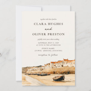 Invitation Mariage à Cornwall Harbour Terracotta Ivoire