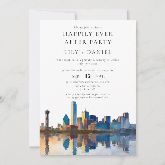 Invitation Mariage à Dallas pour toujours heureux (Devant)