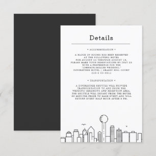 Invitation Mariage à Dallas, Texas Détails pour les invités