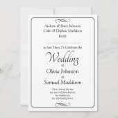 Invitation Mariage à défilement infini avec script noir et bl (Devant)