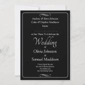 Invitation Mariage à défilement infini avec script noir et bl (Devant)