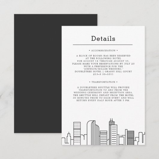 Invitation Mariage à Denver, Colorado | Détails des invités (Devant / Derrière)