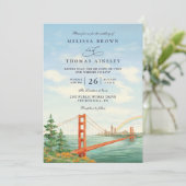 Invitation Mariage à destination avec QR Code à San Francisco (Debout devant)