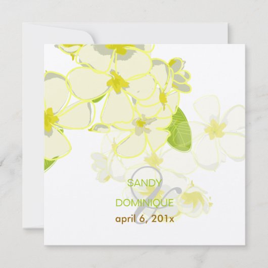 Invitation Mariage à destination de la Plumeria Leis (Devant)