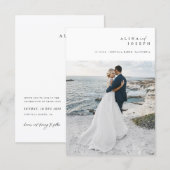 Invitation Mariage à Destination Simple Photo de Plage sur Bu (Devant / Derrière)