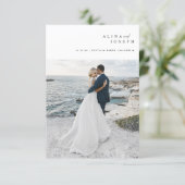 Invitation Mariage à Destination Simple Photo de Plage sur Bu (Debout devant)