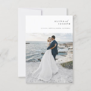 Invitation Mariage à Destination Simple Photo de Plage sur Bu